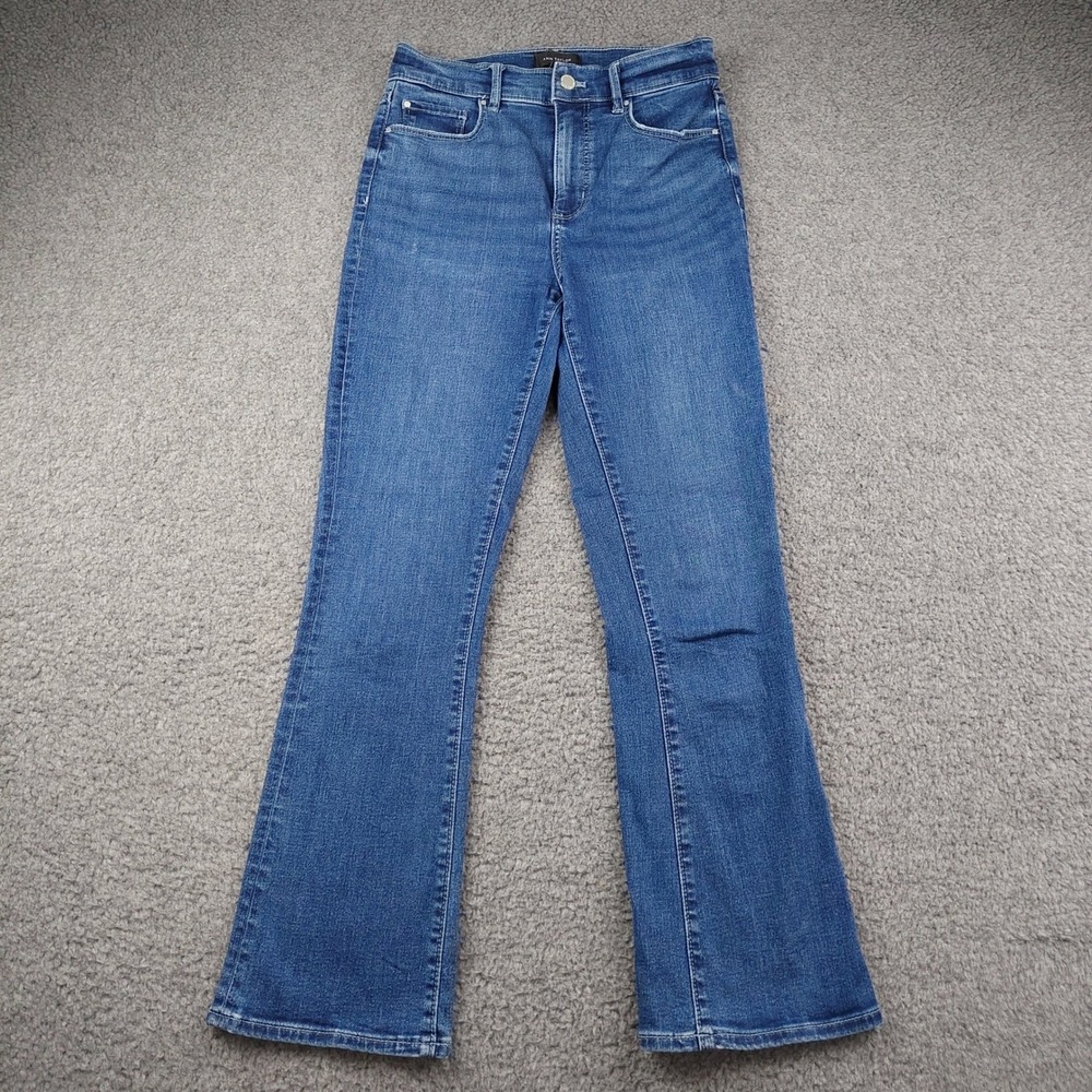Ann Taylor Jeans 27x28 Sz 4 The Boot Crop High Rise Blue Denim High Waisted EUC